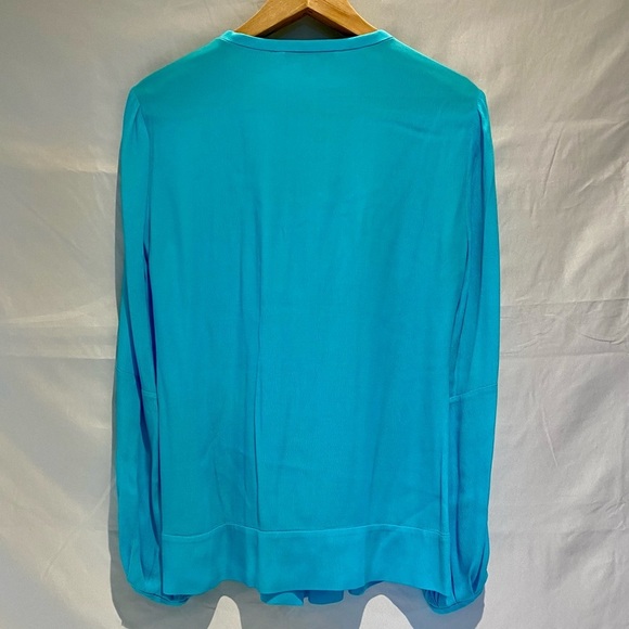 Diane Von Furstenberg Beres Top in Turquoise, size 10 - Picture 2 of 9